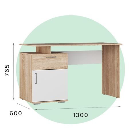 Стол письменный СП-10 "Лайт" (дуб сонома/белый)