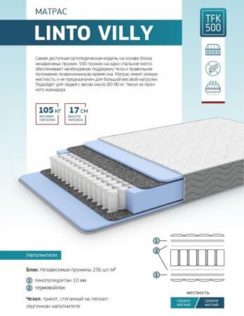 Матрас Корона Linto Villy 160х200